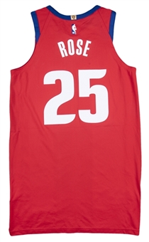 2019-20 Derrick Rose Game Issued Detroit Pistons Red "City" Jersey (Fanatics)